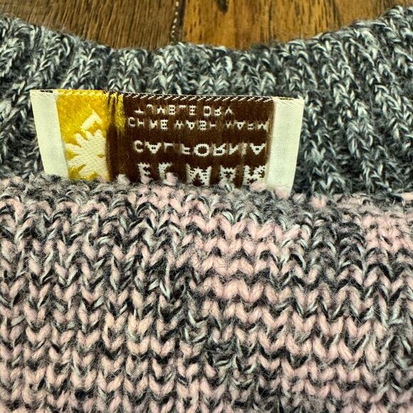 Mock Neck Gray Pink Retro 80's Vintage Sweater Large El Mar California - Picture 5 of 6